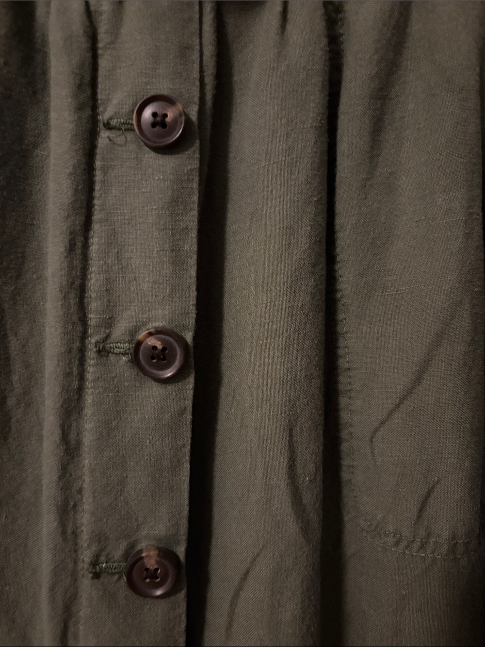 Madewell Olive Green Button-Front Midi Skirt - Picture 3 of 3